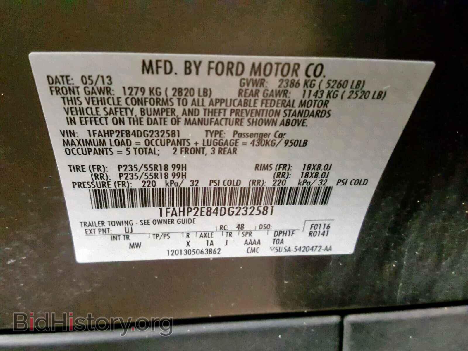 2013 FORD TAURUS - VIN: 1FAHP2E84DG232581 - Фото 10