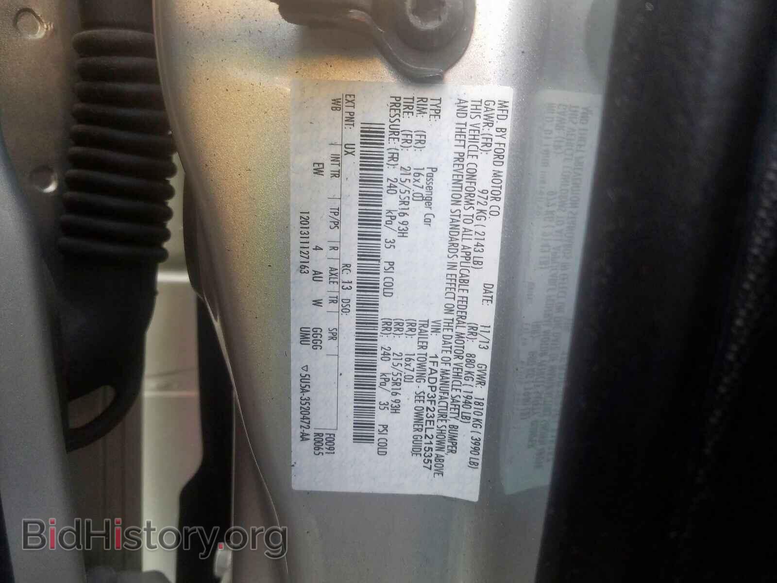 2014 FORD FOCUS - VIN: 1FADP3F23EL215357 - Фото 10