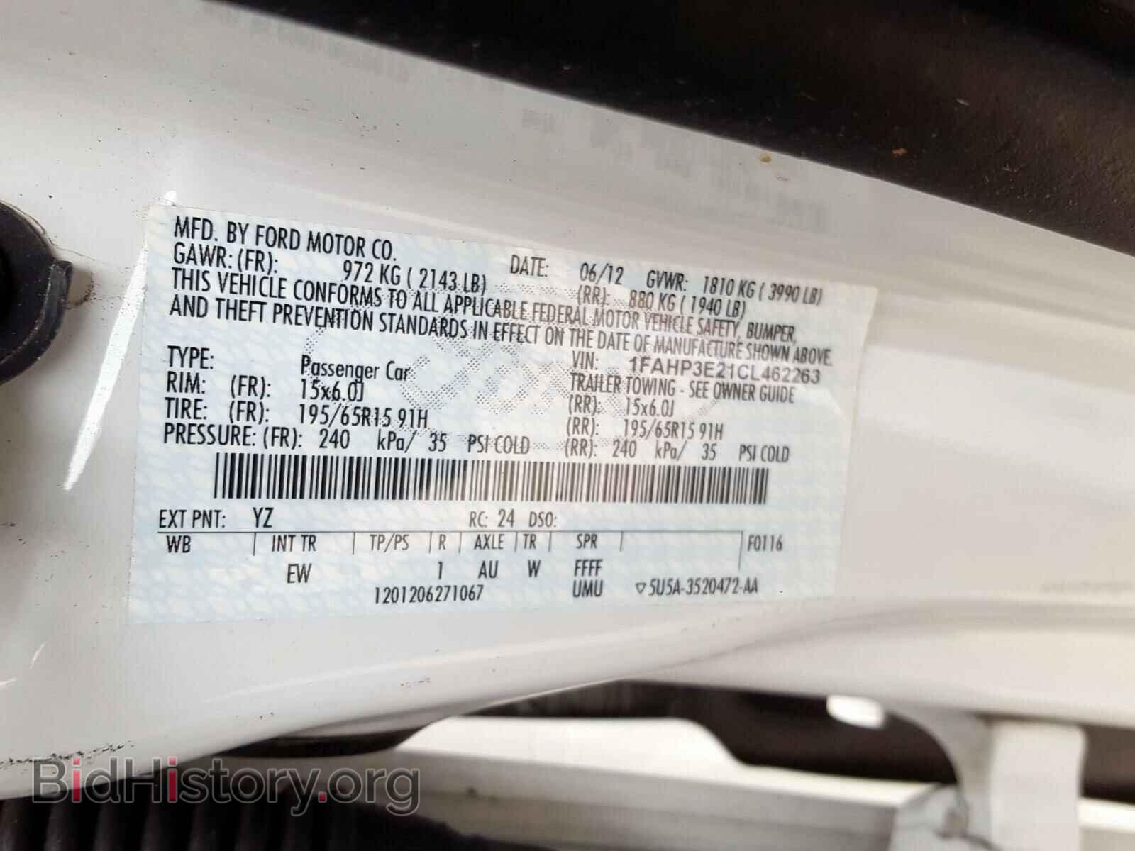 2012 FORD FOCUS - VIN: 1FAHP3E21CL462263 - Фото 10