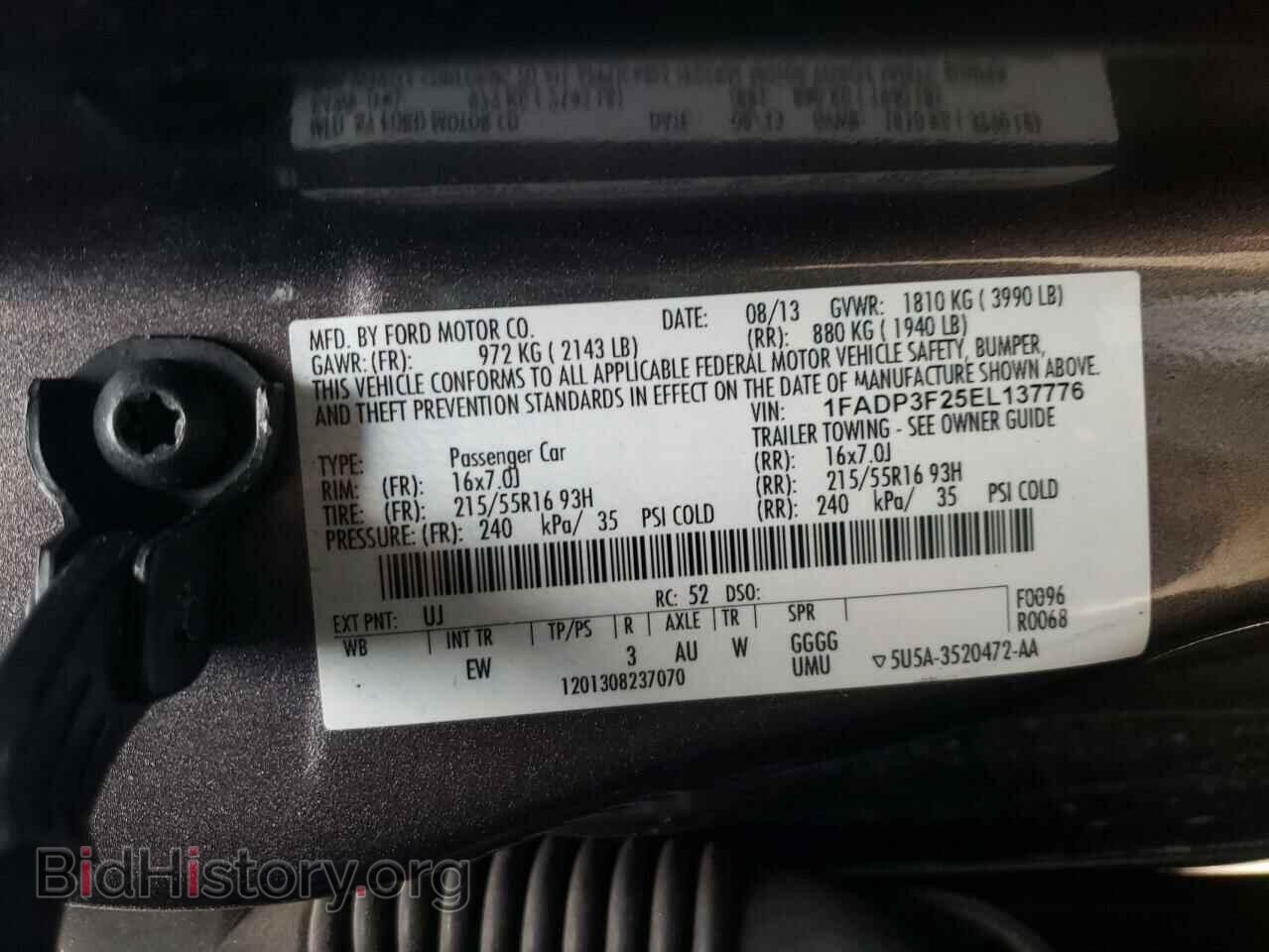 2014 FORD FOCUS - VIN: 1FADP3F25EL137776 - Фото 10