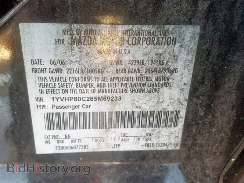 2006 Mazda 6 (VIN 1YVHP80C265M69233) — photo 10 of 10