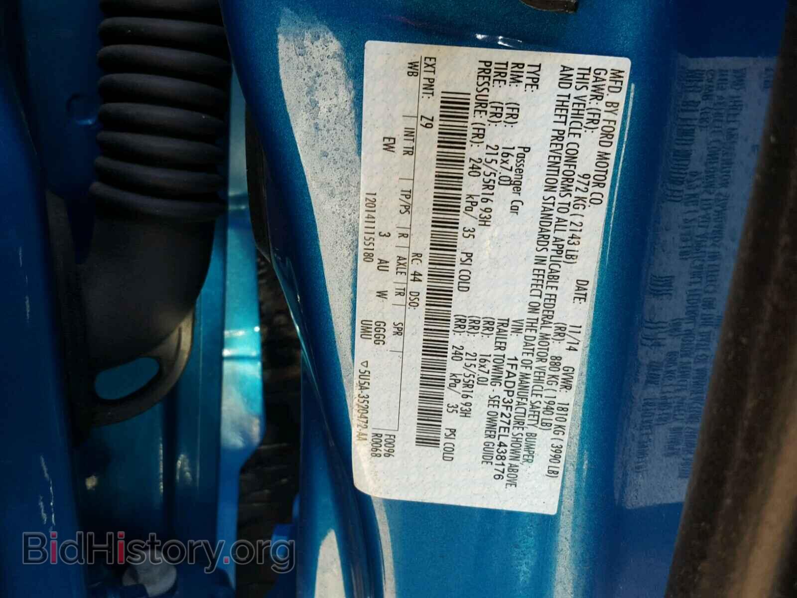 2014 FORD FOCUS - VIN: 1FADP3F27EL438176 - Фото 10