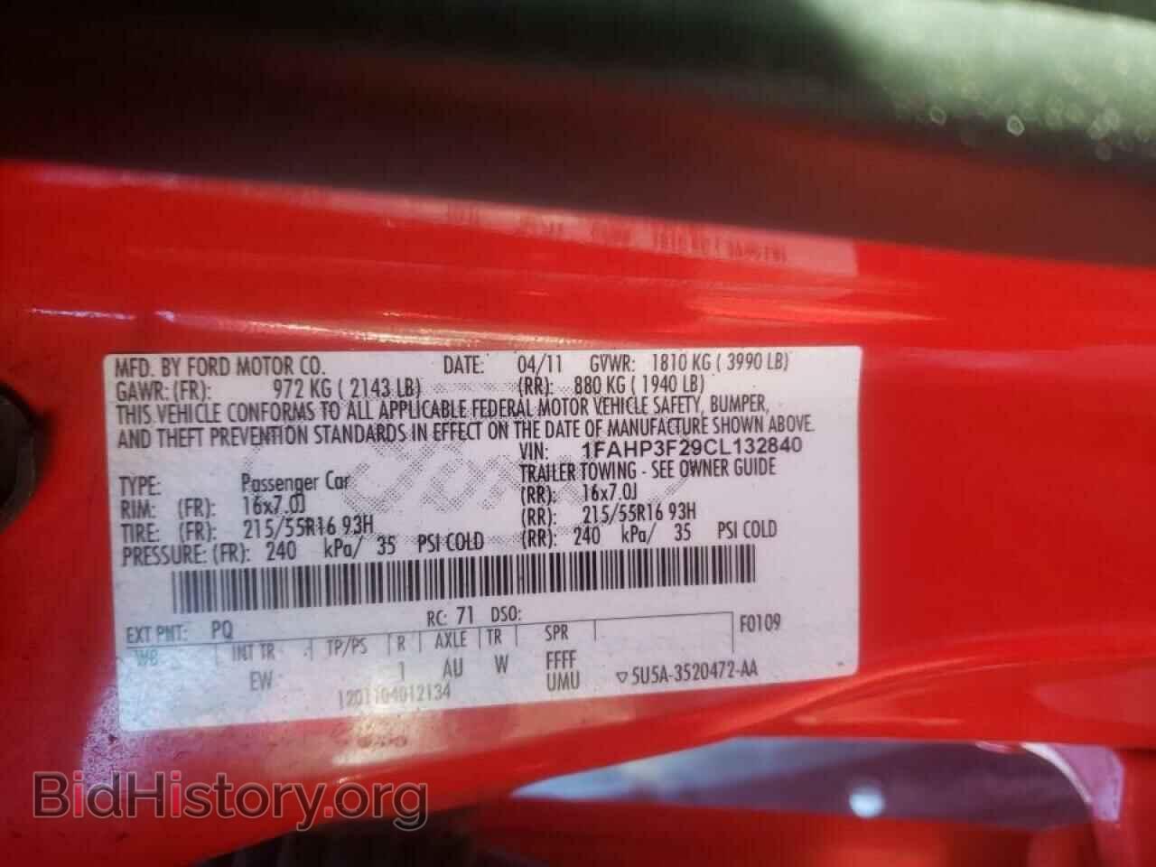 2012 FORD FOCUS - VIN: 1FAHP3F29CL132840 - Фото 10