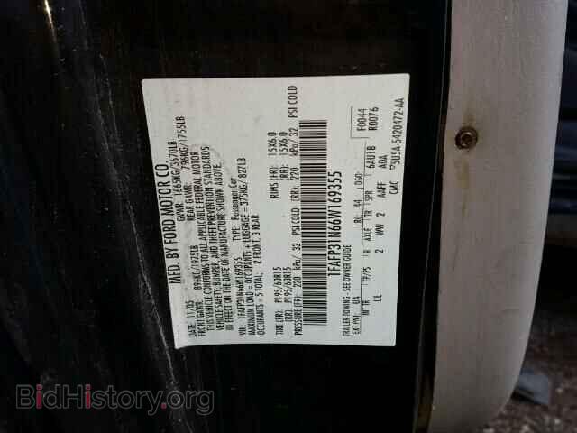 2006 FORD FOCUS - VIN: 1FAFP31N66W169355 - Фото 10