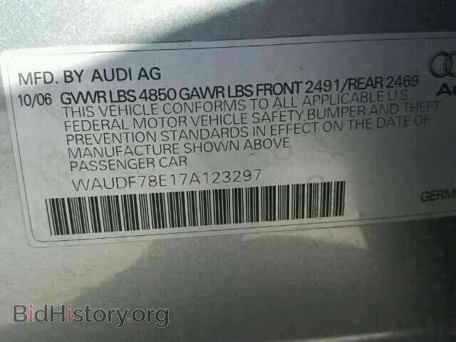 2007 AUDI A4 - VIN: WAUDF78E17A123297 - Фото 10