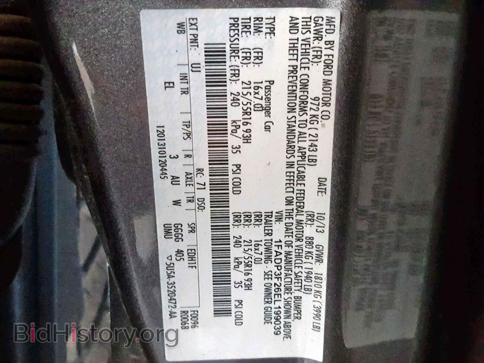 2014 FORD FOCUS SE - VIN: 1FADP3F26EL199039 - Фото 10