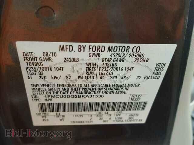2011 FORD ESCAPE - VIN: 1FMCU0DG2BKA31536 - Фото 10