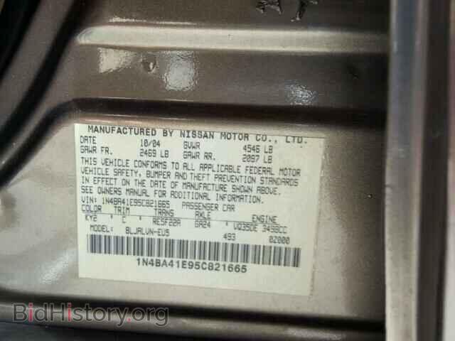 2005 NISSAN MAXIMA - VIN: 1N4BA41E95C821665 - Фото 10
