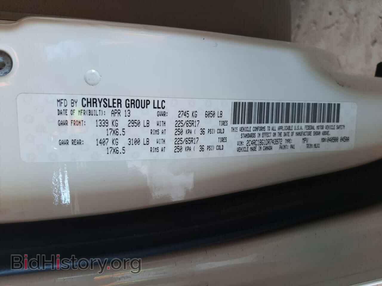 2013 CHRYSLER MINIVAN - VIN: 2C4RC1BG1DR743972 - Photo 10