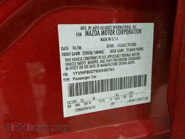 2006 MAZDA 6 - VIN: 1YVHP80D765M56793 - Photo 10
