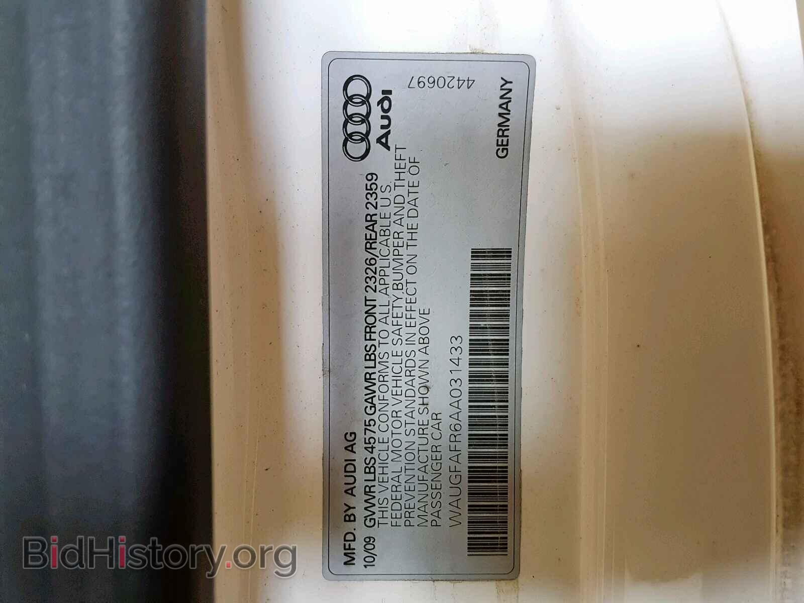 2010 AUDI A5 PREMIUM - VIN: WAUGFAFR6AA031433 - Photo 10