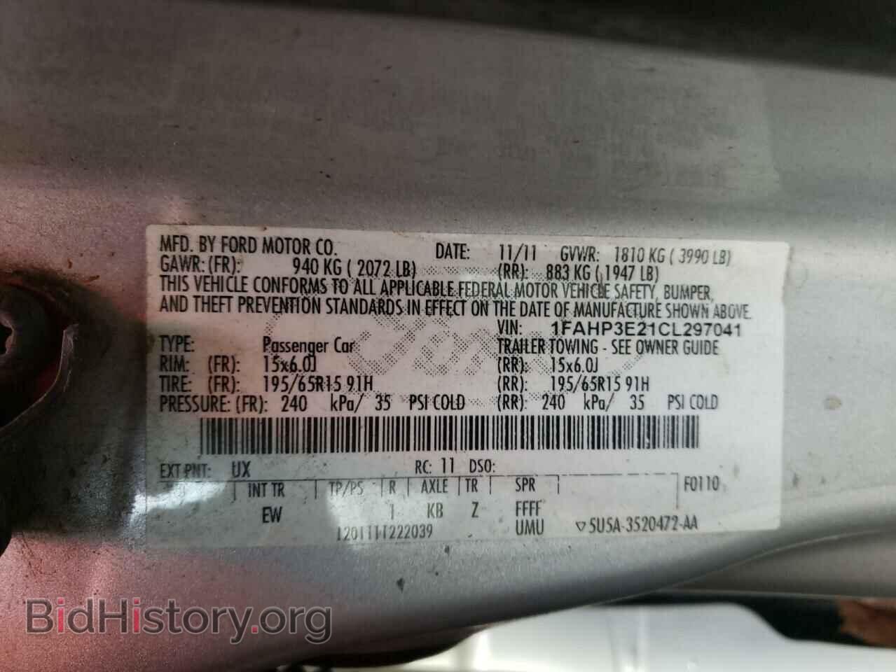 2012 FORD FOCUS - VIN: 1FAHP3E21CL297041 - Photo 10