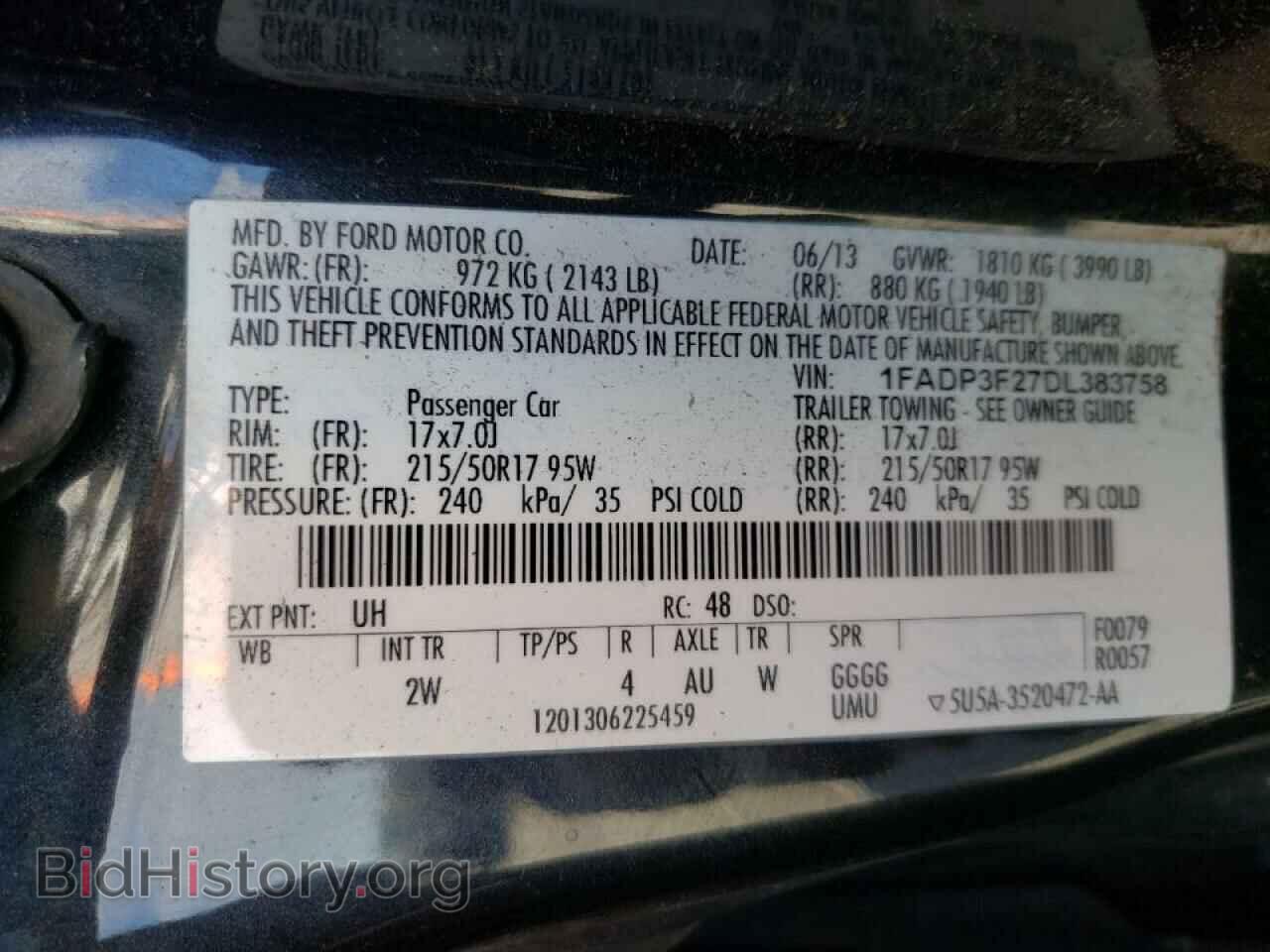 2013 FORD FOCUS - VIN: 1FADP3F27DL383758 - Фото 10