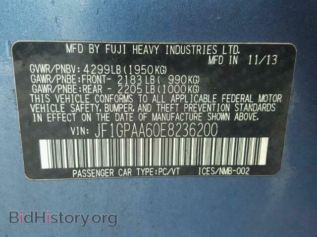 2014 SUBARU IMPREZA BA - VIN: JF1GPAA60E8236200 - Фото 10