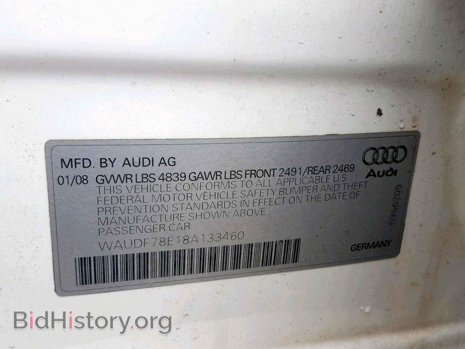2008 AUDI A4 - VIN: WAUDF78E18A133460 - Фото 10