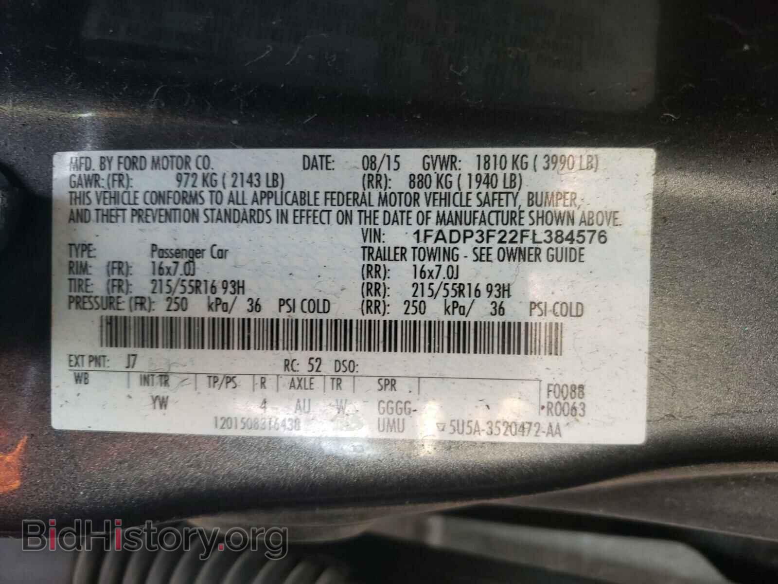 2015 FORD FOCUS - VIN: 1FADP3F22FL384576 - Фото 10