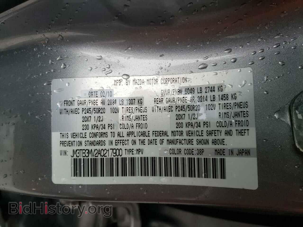 2010 MAZDA CX-9 - VIN: JM3TB3MV2A0217900 - Фото 10