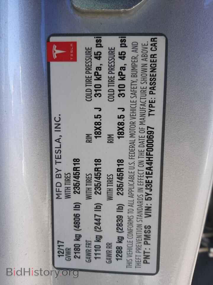 2017 TESLA MODEL 3 - VIN: 5YJ3E1EA4HF000697 - Photo 10