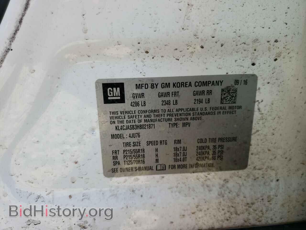 2017 BUICK ENCORE - VIN: KL4CJASB3HB021871 - Photo 10