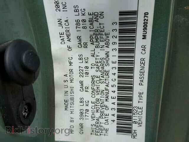 2003 MITSUBISHI ECLIPSE - VIN: 4A3AE45G43E139233 - Photo 10