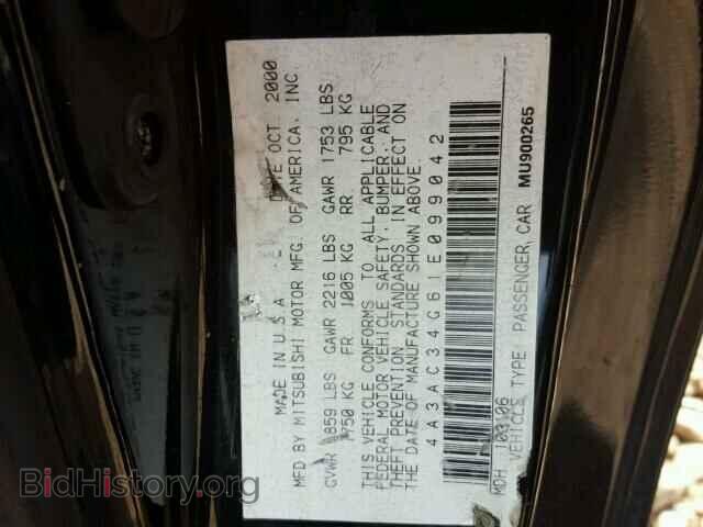 2001 MITSUBISHI ECLIPSE - VIN: 4A3AC34G61E099042 - Photo 10