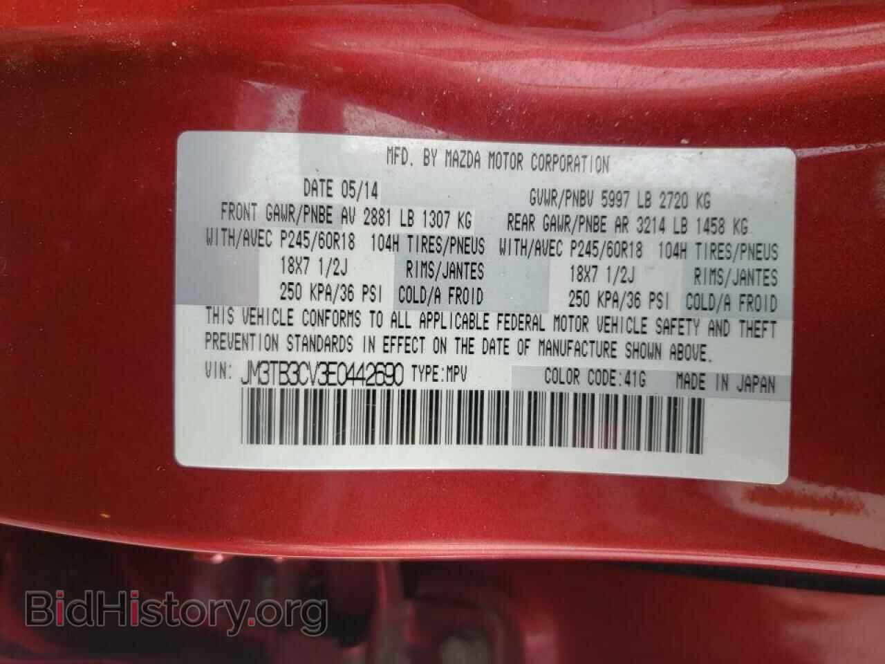 2014 MAZDA CX-9 - VIN: JM3TB3CV3E0442690 - Фото 10
