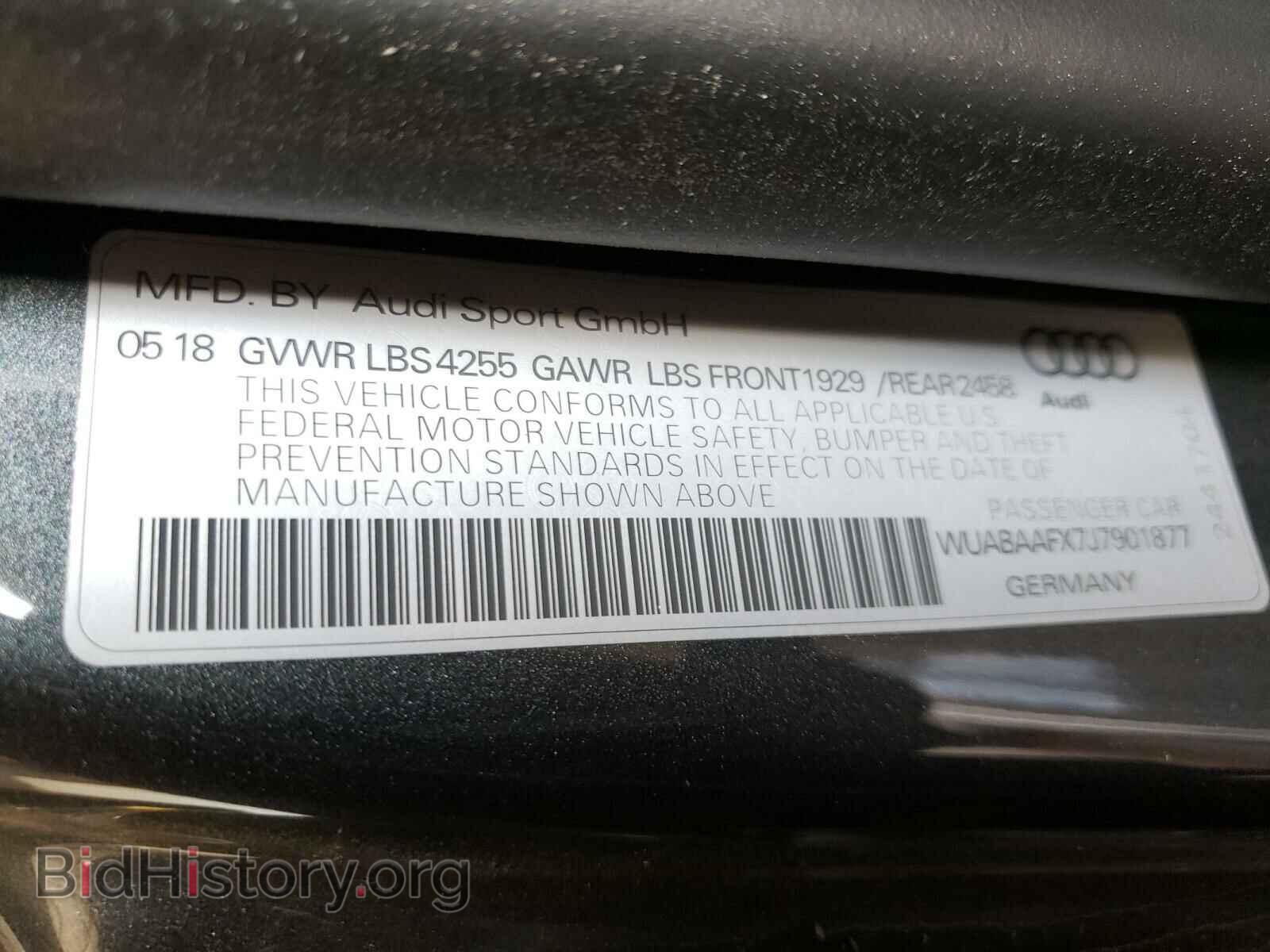 2018 AUDI R8 - VIN: WUABAAFX7J7901877 - Фото 10
