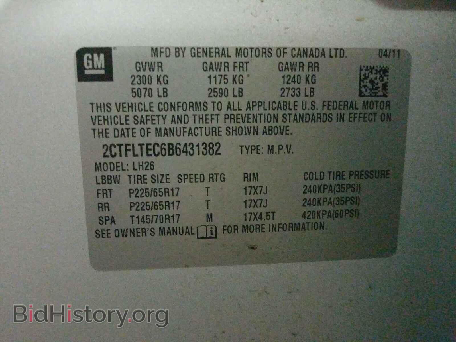 2011 GMC TERRAIN - VIN: 2CTFLTEC6B6431382 - Photo 10