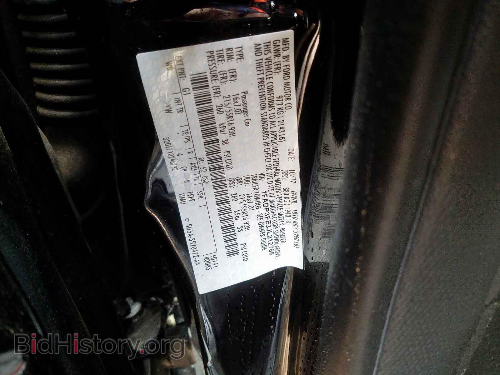 2018 FORD FOCUS - VIN: 1FADP3FE3JL212768 - Фото 10