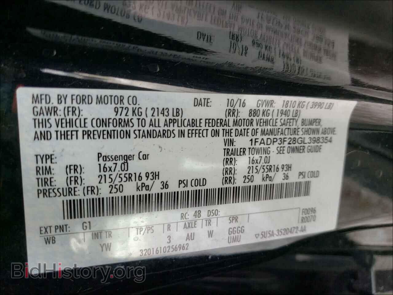 2016 FORD FOCUS - VIN: 1FADP3F28GL398354 - Photo 10
