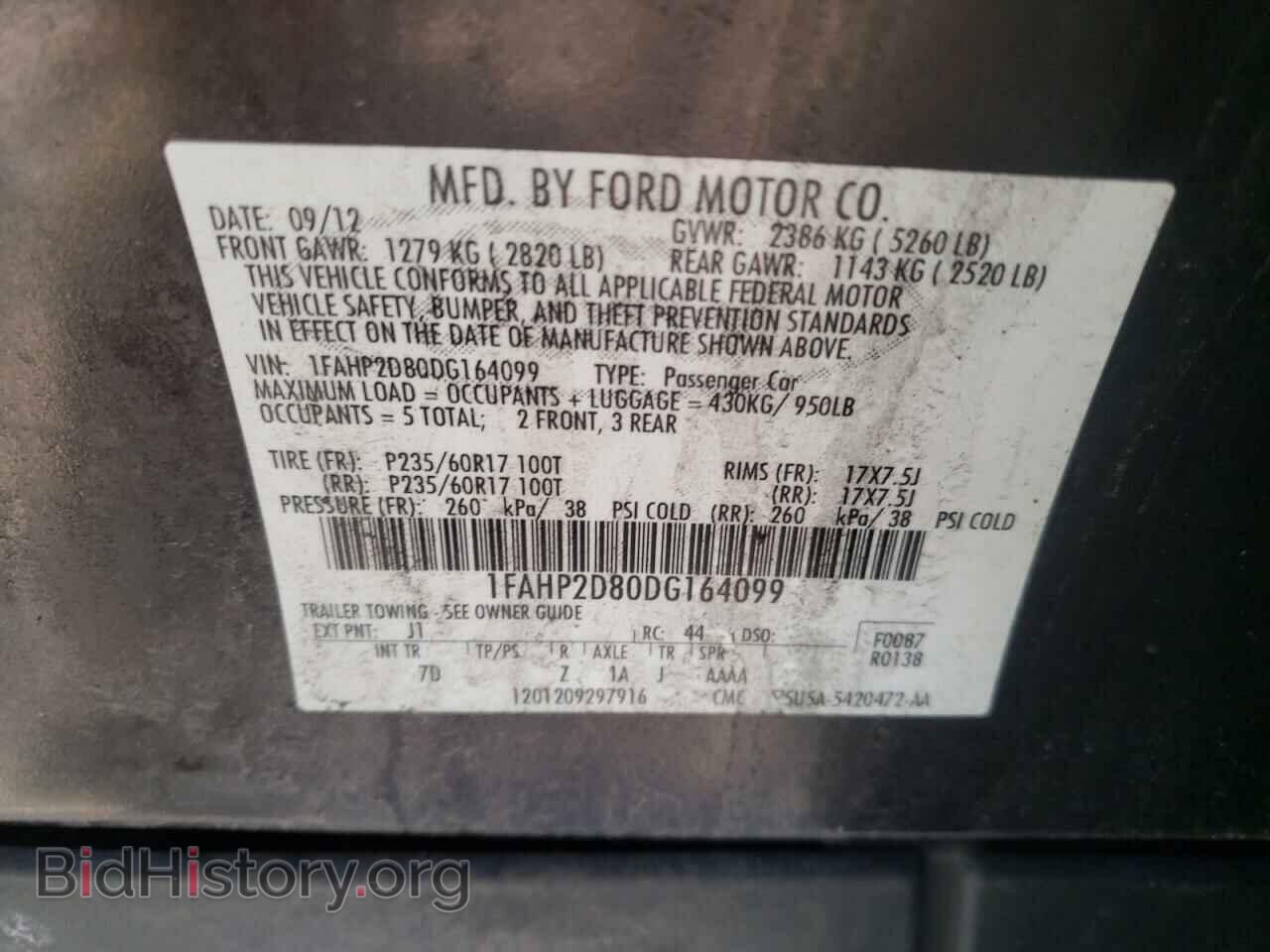2013 FORD TAURUS - VIN: 1FAHP2D80DG164099 - Photo 10