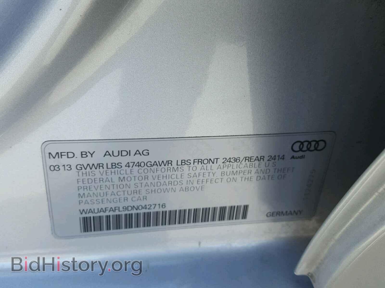 2013 AUDI A4 - VIN: WAUAFAFL9DN042716 - Photo 10