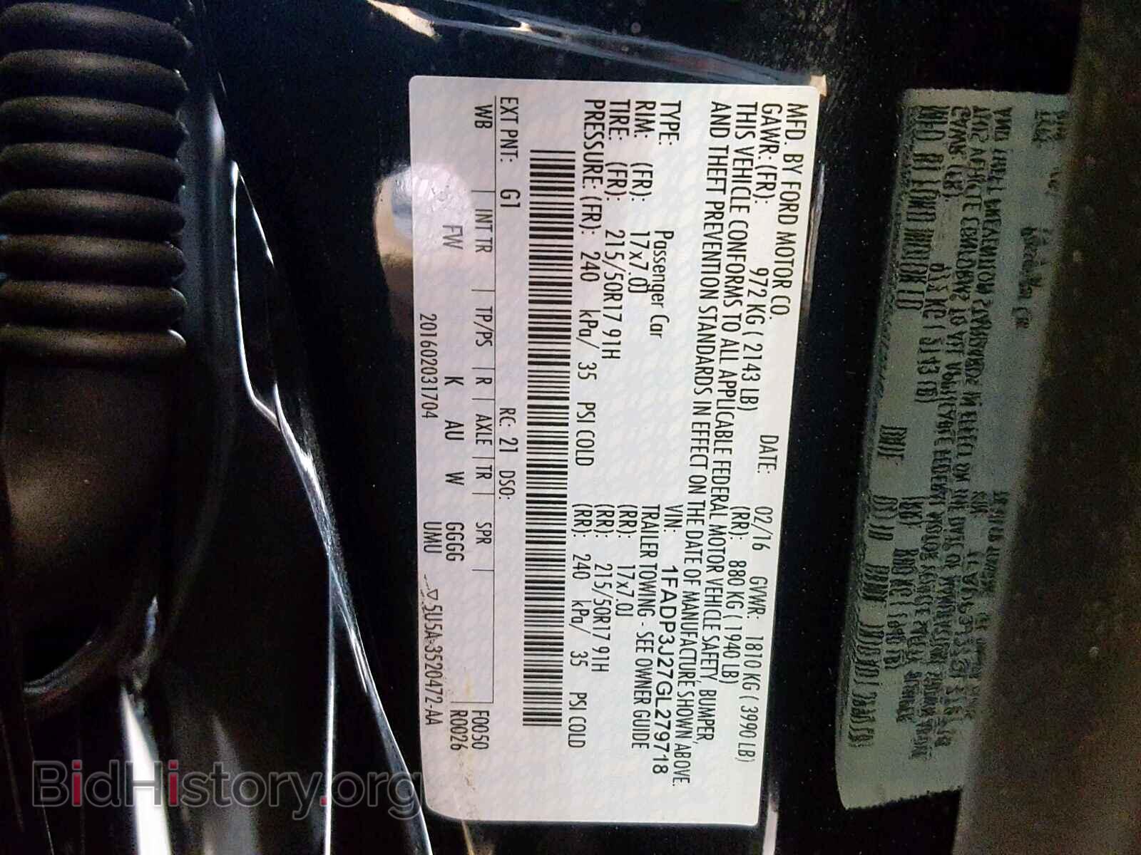 2016 FORD FOCUS - VIN: 1FADP3J27GL279718 - Фото 10