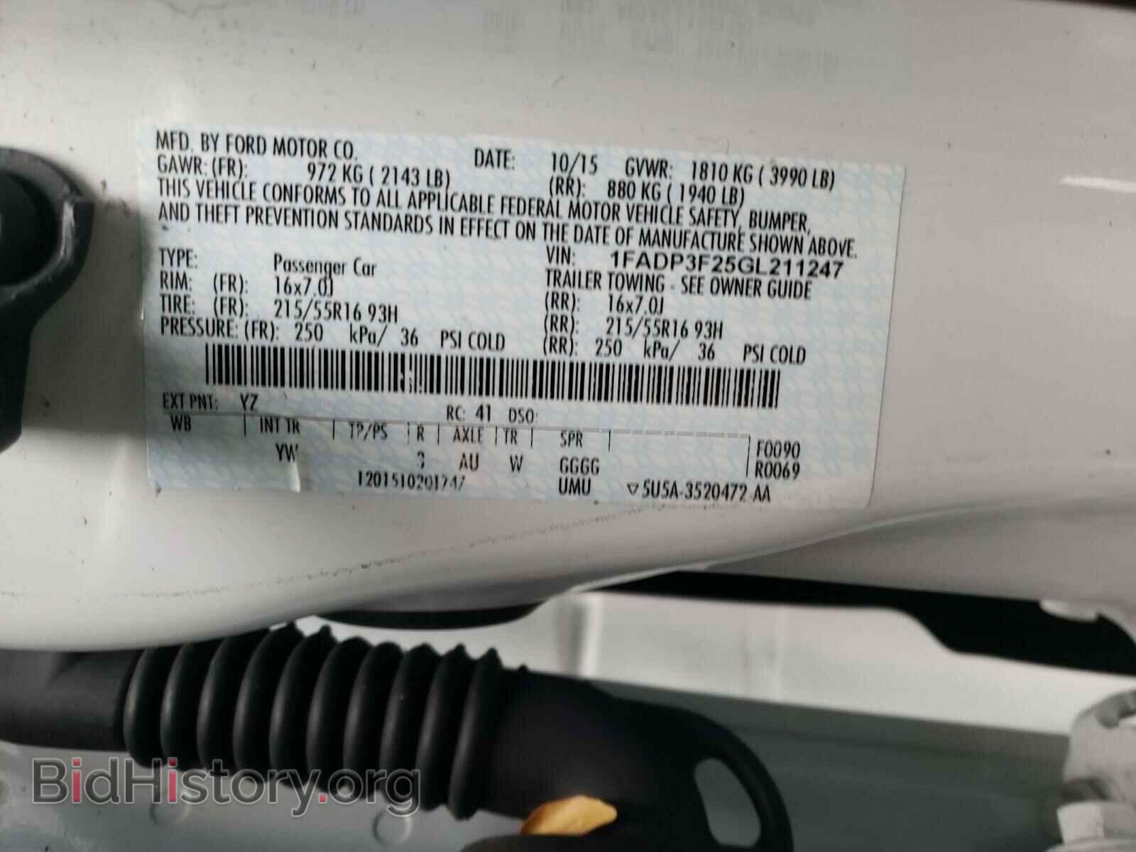 2016 FORD FOCUS - VIN: 1FADP3F25GL211247 - Photo 10