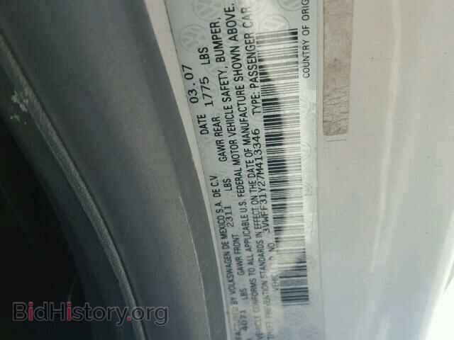 2007 VOLKSWAGEN BEETLE - VIN: 3VWFF31Y27M413346 - Фото 10