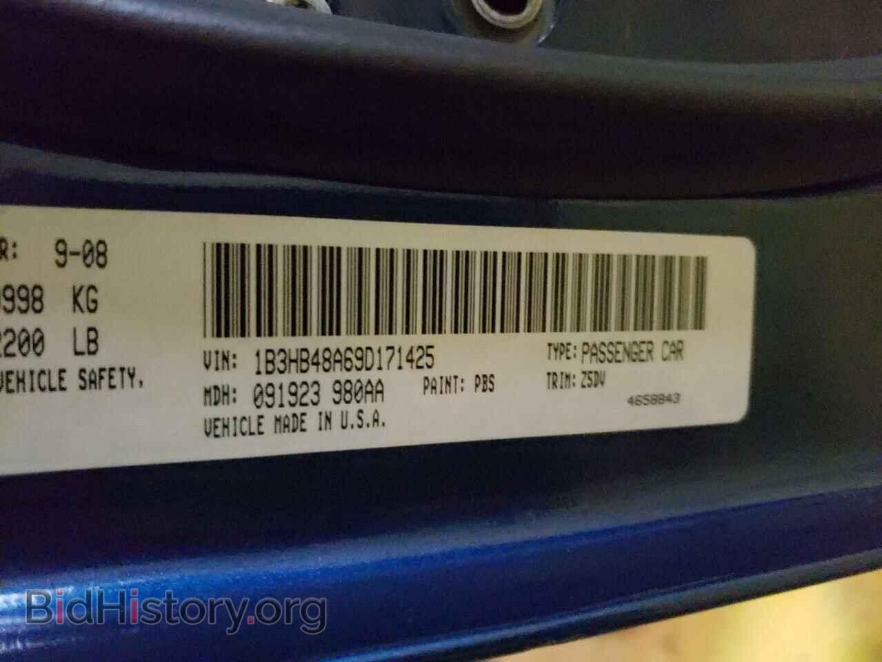 2009 DODGE CALIBER - VIN: 1B3HB48A69D171425 - Фото 10