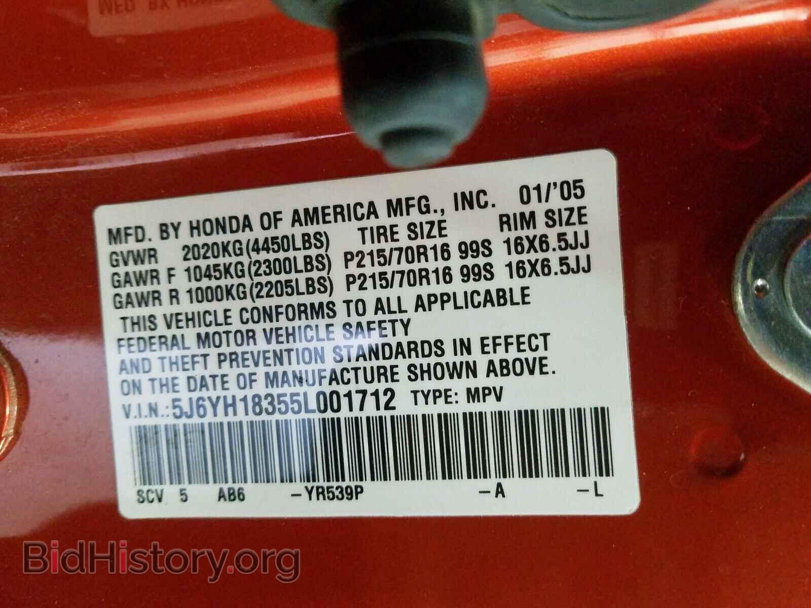 2005 HONDA ELEMENT - VIN: 5J6YH18355L001712 - Фото 10