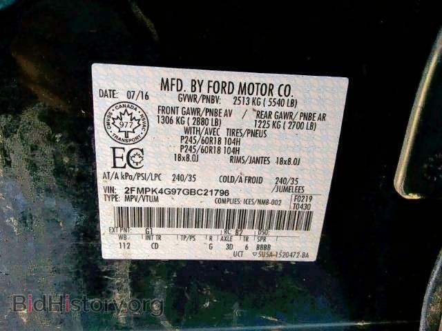 2016 FORD EDGE - VIN: 2FMPK4G97GBC21796 - Фото 9