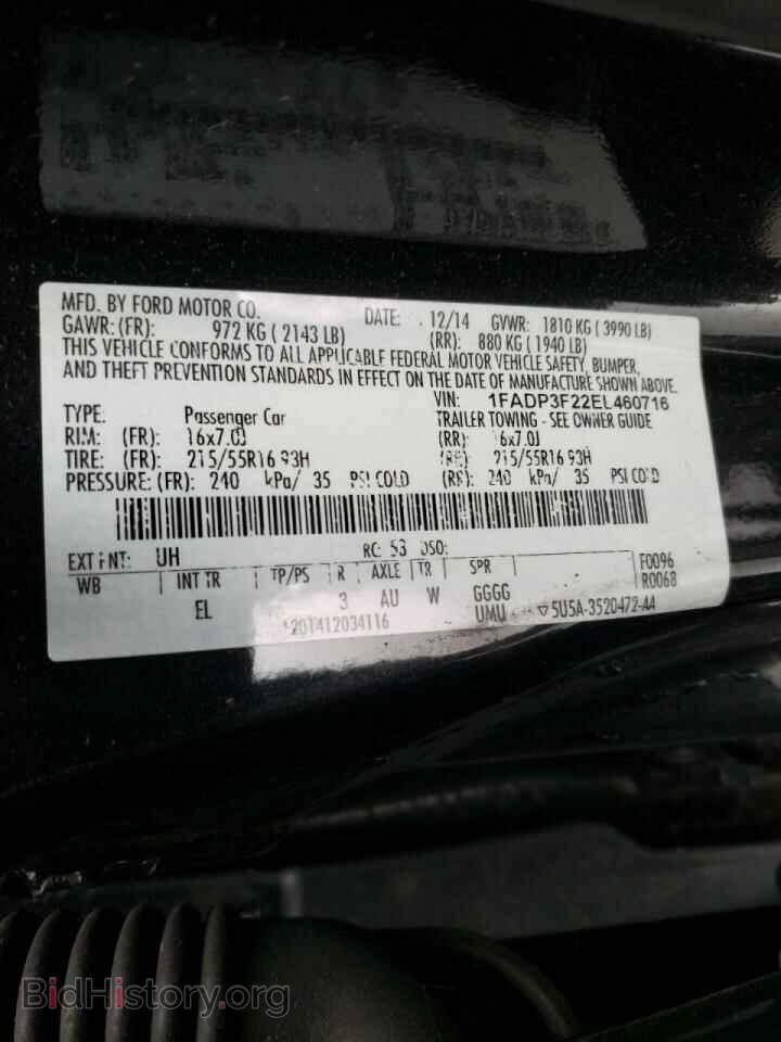 2014 FORD FOCUS - VIN: 1FADP3F22EL460716 - Фото 10