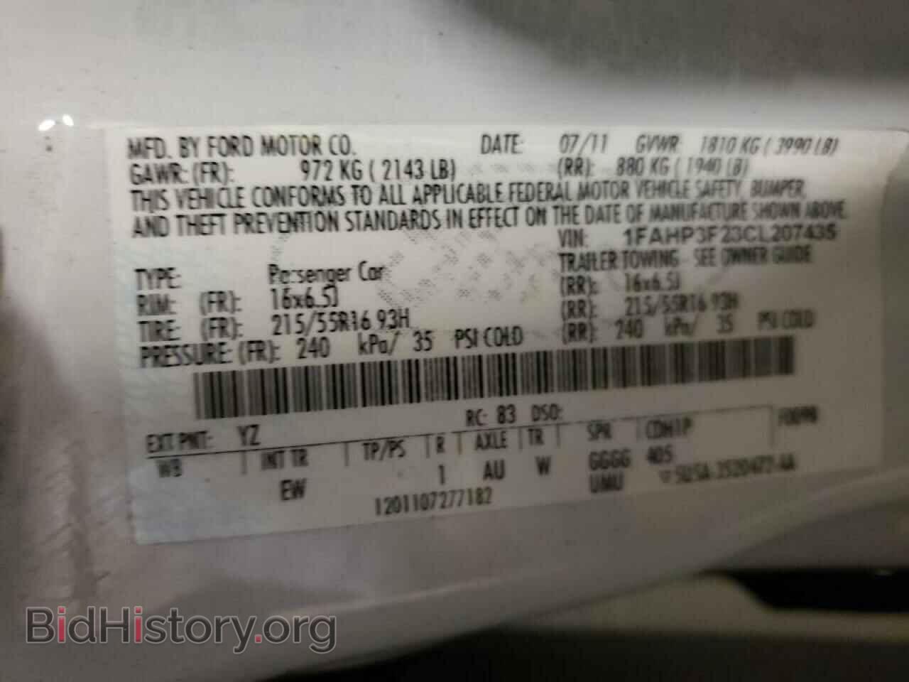 2012 FORD FOCUS - VIN: 1FAHP3F23CL207435 - Фото 10