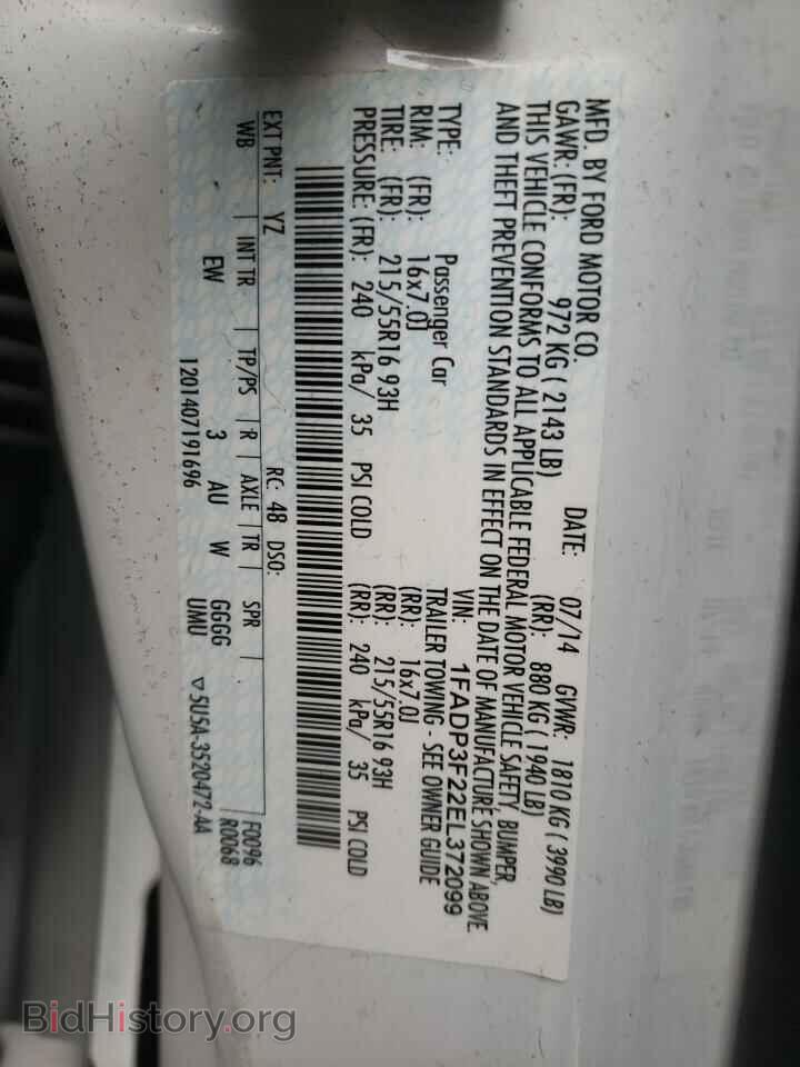 2014 FORD FOCUS - VIN: 1FADP3F22EL372099 - Photo 10