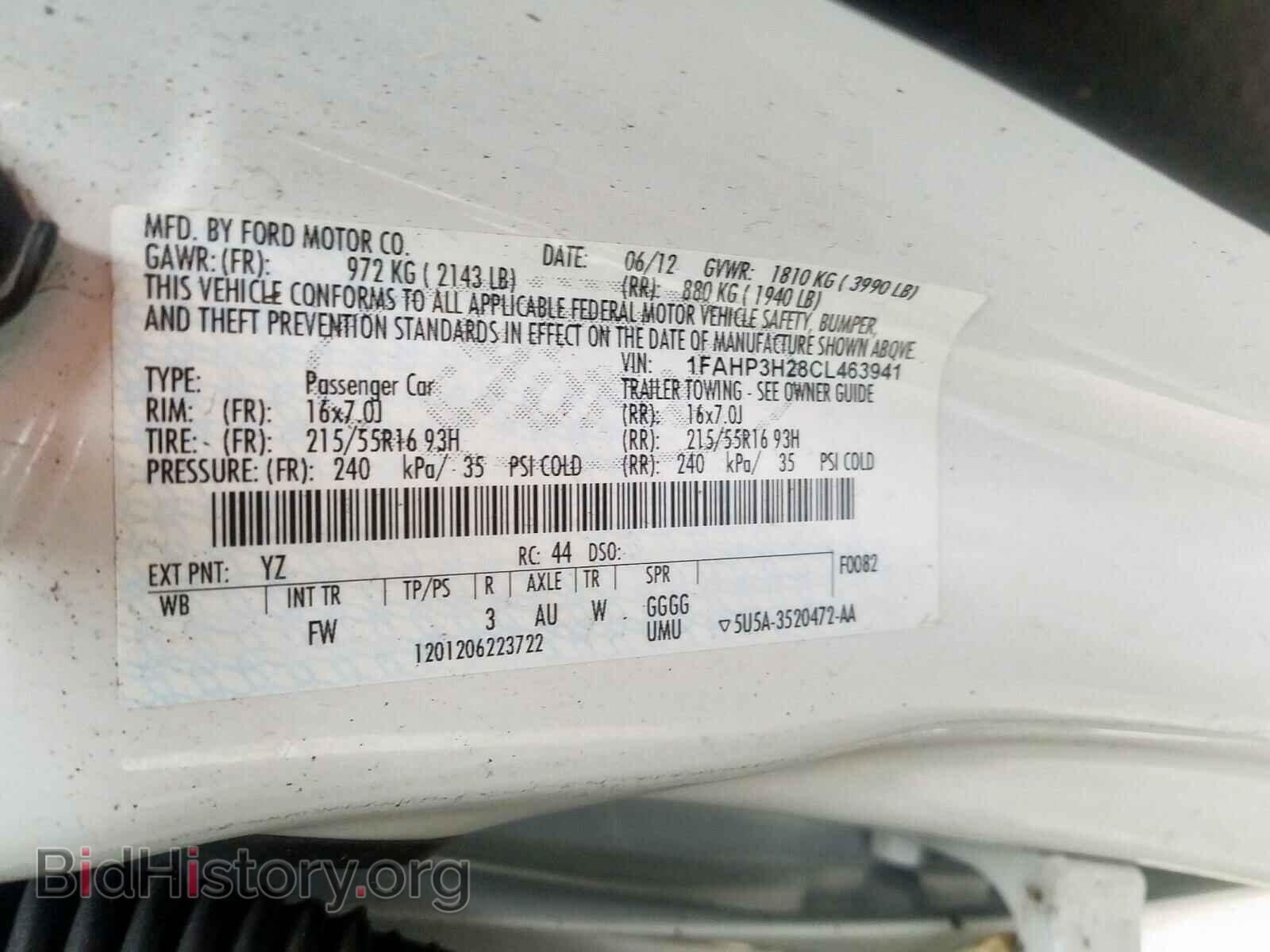2012 FORD FOCUS - VIN: 1FAHP3H28CL463941 - Photo 10