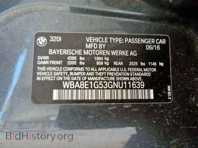2016 BMW 3 SERIES - VIN: WBA8E1G53GNU11639 - Фото 10