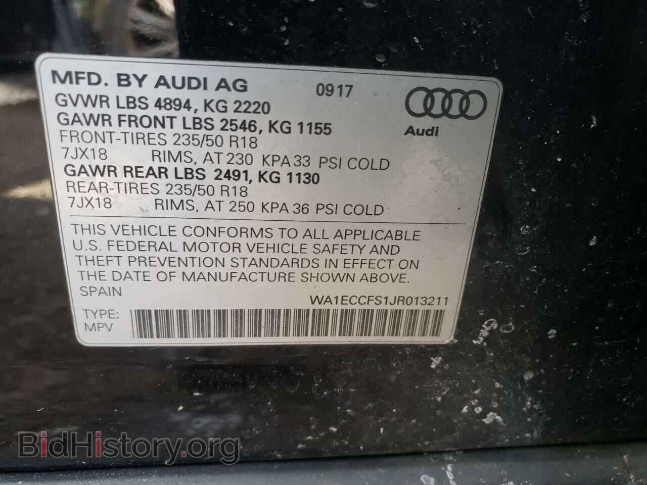 2018 AUDI Q3 - VIN: WA1ECCFS1JR013211 - Фото 10