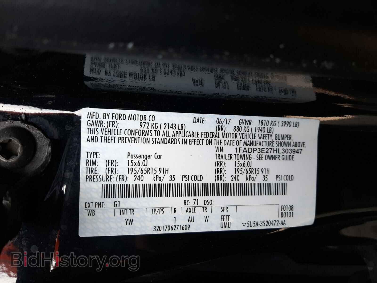 2017 FORD FOCUS - VIN: 1FADP3E27HL303947 - Фото 10