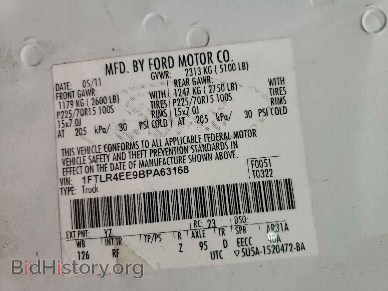 2011 FORD RANGER - VIN: 1FTLR4EE9BPA63168 - Фото 10