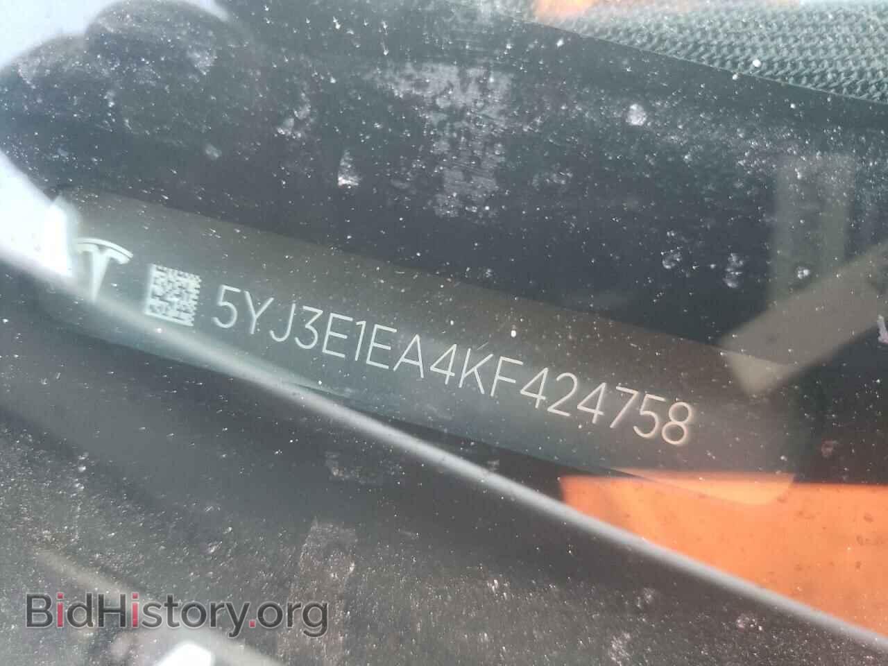 2019 TESLA MODEL 3 - VIN: 5YJ3E1EA4KF424758 - Фото 10