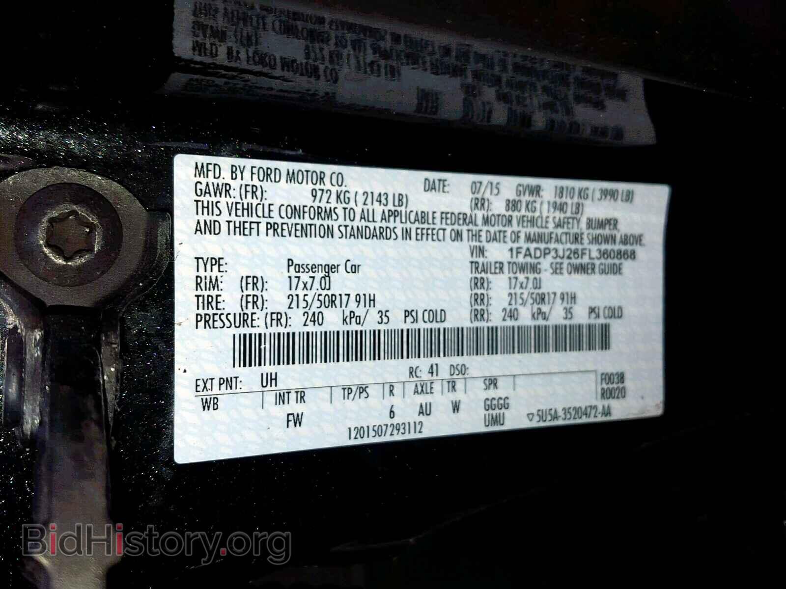 2015 FORD FOCUS - VIN: 1FADP3J26FL360868 - Фото 10