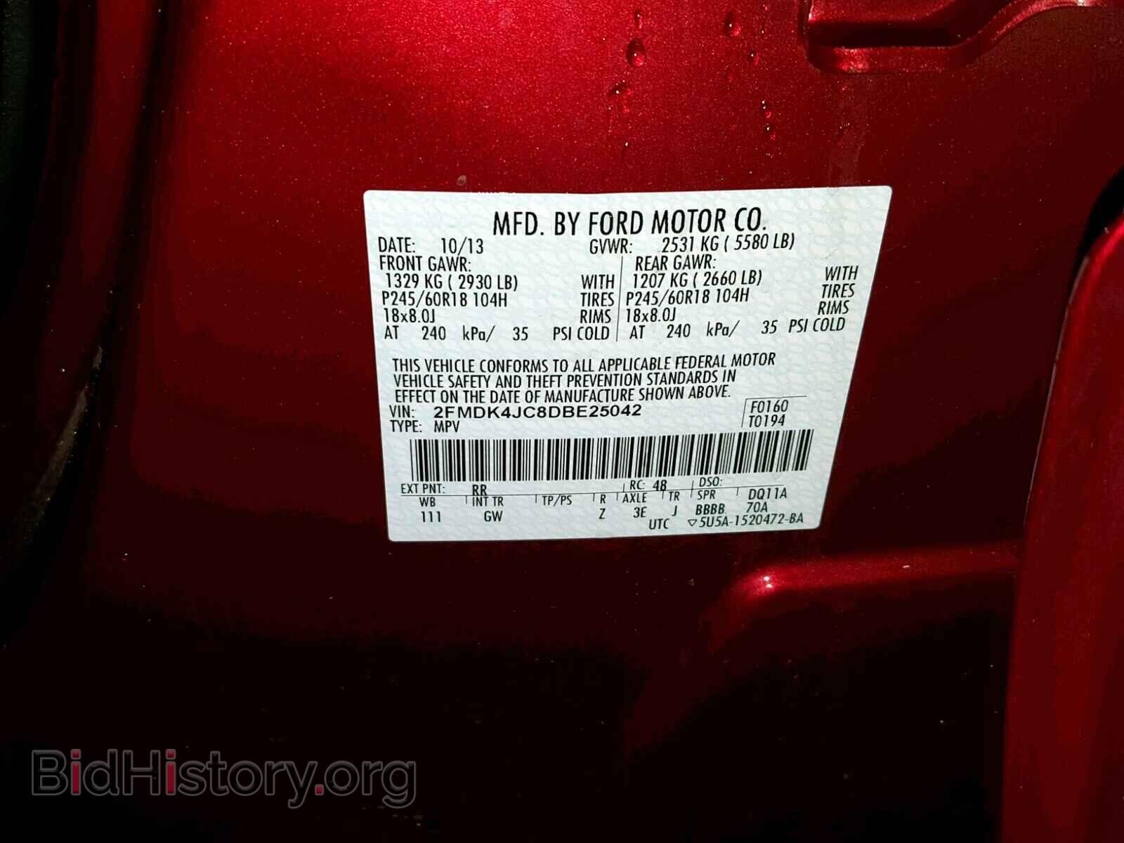 2013 FORD EDGE SEL - VIN: 2FMDK4JC8DBE25042 - Photo 10