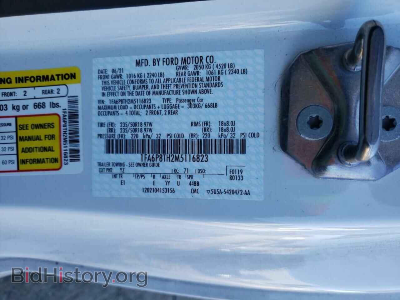 2021 FORD MUSTANG - VIN: 1FA6P8TH2M5116823 - Фото 10